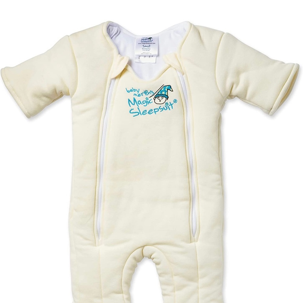Baby Merlin's Cotton Magic Sleepsuit  3-6 months (12-18 lbs) cream/pale yellow